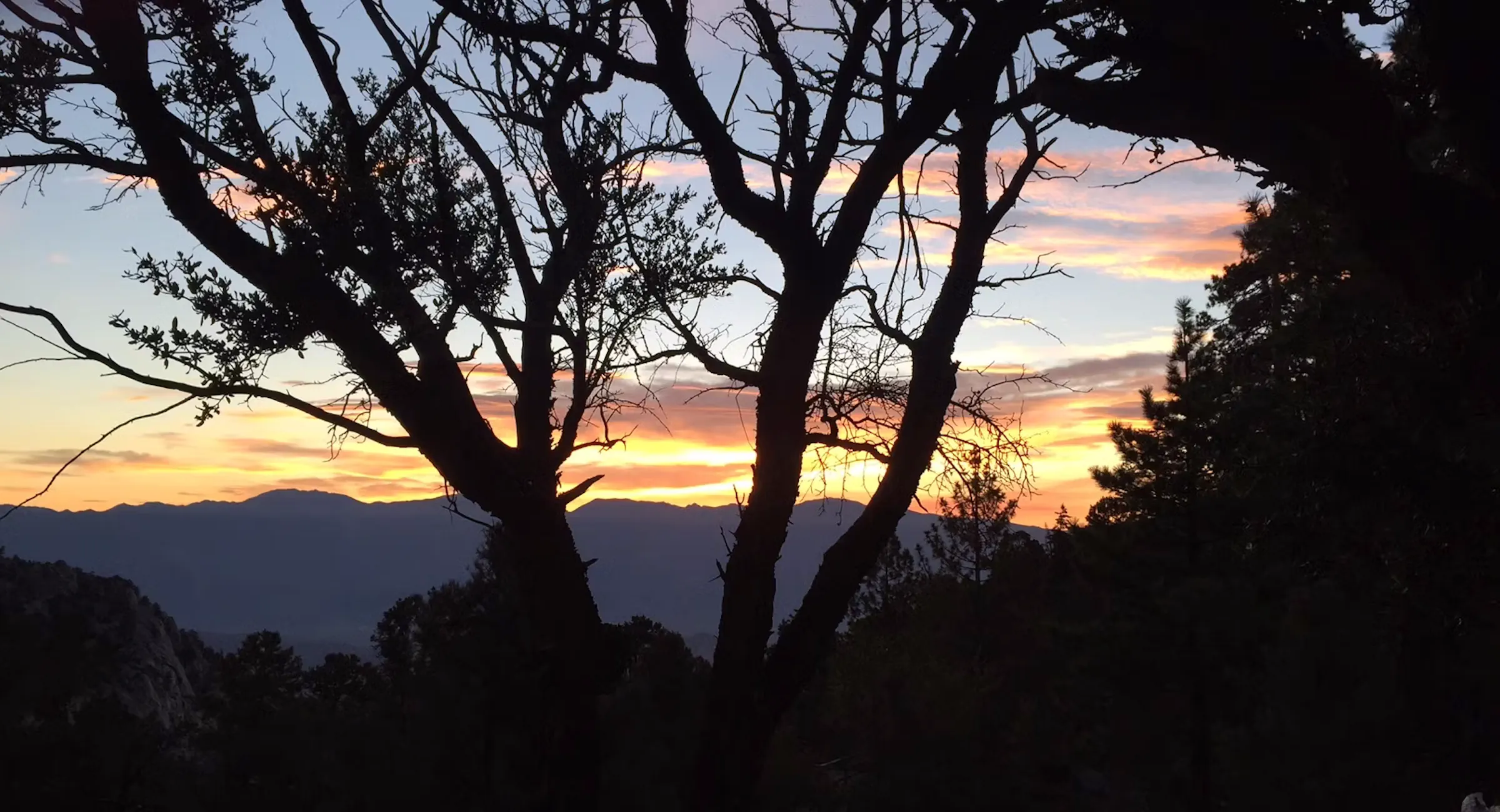 Mountain view with sunset