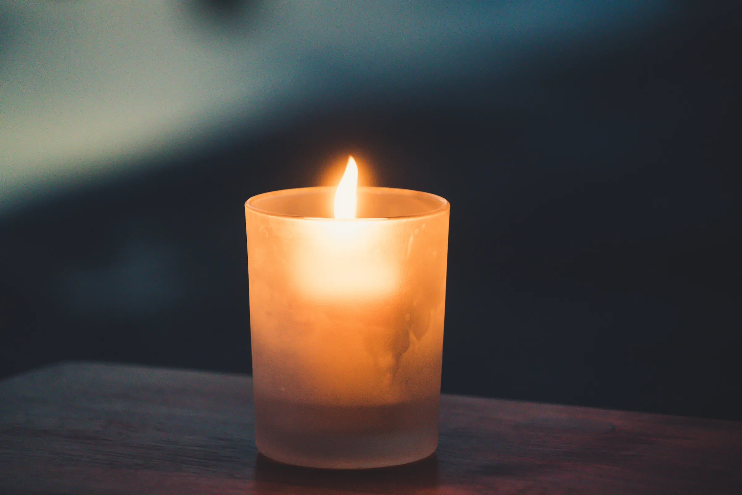 Lit candle