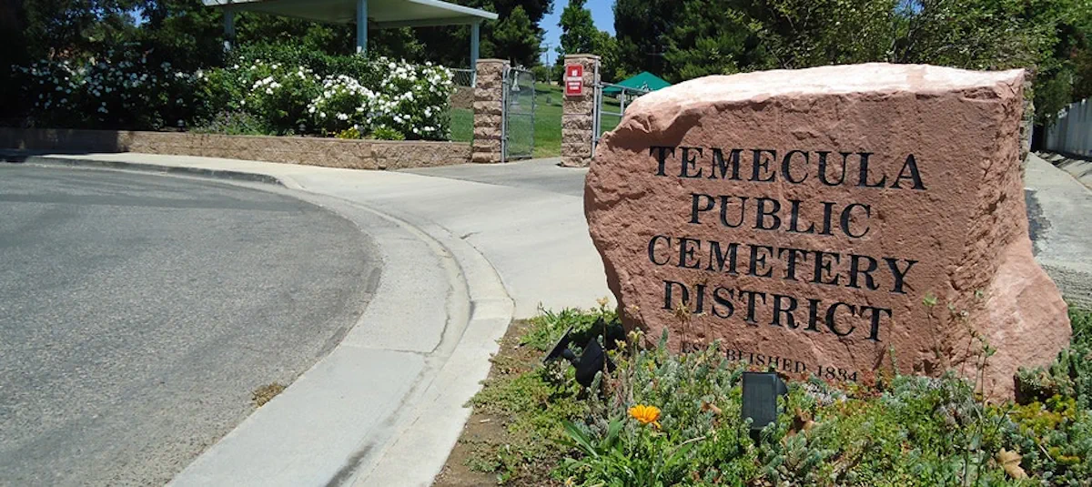 Temecula Public Cemetery District entry sign